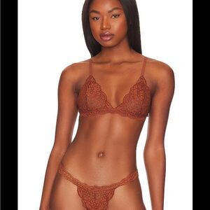 HAH by Free People Milk Chocolate Lace Chi Bralittle